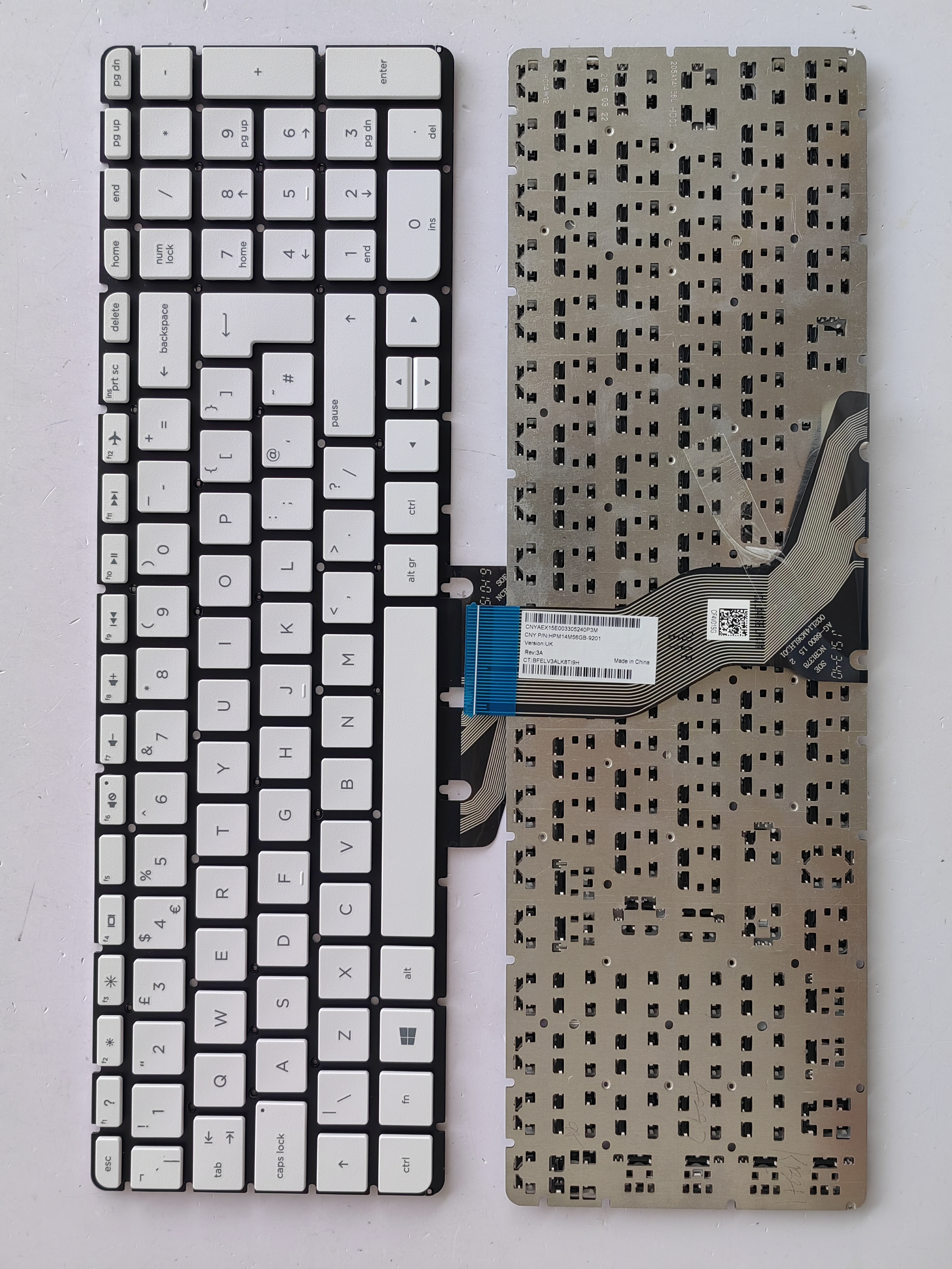 Picture of New Replacement Laptop Keyboard For HP 15-AB/15-BC WHITE UK Layout